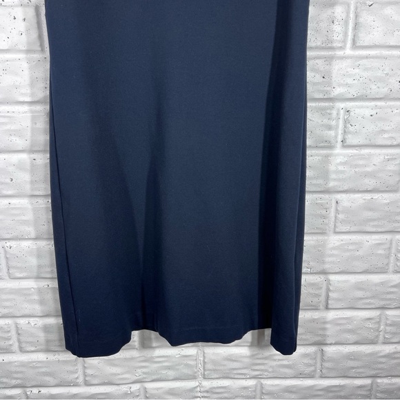 ELIZA J. Navy Sleeveless Dress with V-Neck Ruffle Trim - Picture 9 of 9